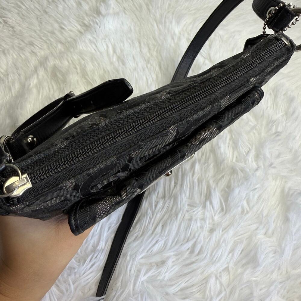 COACH Kristin Silver Black Crossbody - Picture 4 of 12
